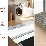 Ultra Soft Area Rug, Non Slip, Stain Resistant, Washable Area Rugs for Living Room, Bedroom, Coastal Charm: Contemporary Black & White Striped Indoor Outdoor Rug(Black)