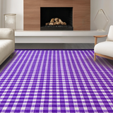 Ultra Soft Area Rug, Non Slip, Stain Resistant, Washable Area Rugs for Living Room, Bedroom, Dynamic Curvilinear Checkerboard Style(Purple)
