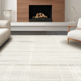 Ultra Soft Area Rug, Non Slip, Stain Resistant, Washable Area Rugs for Living Room, Bedroom, Sleek Neutral Luxe Vibe(Ivory)