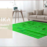 Ultra Soft Area Rug, Non Slip, Stain Resistant, Washable Area Rugs for Living Room, Bedroom, 3D Green City Life Playroom Activity Rug(Green)