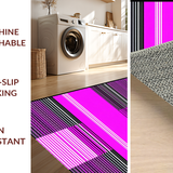 Ultra Soft Area Rug, Non Slip, Stain Resistant, Washable Area Rugs for Living Room, Bedroom, Dynamic Contemporary Diagonal Design(Pink)