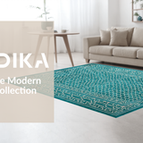 Elegant Aqua Geometric Motif(Blue)