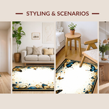 Ultra Soft Area Rug, Non Slip, Stain Resistant, Washable Area Rugs for Living Room, Bedroom, Vibrant Nature-Inspired Print(Gold)