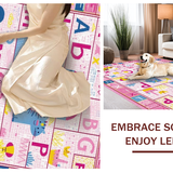 Ultra Soft Area Rug, Non Slip, Stain Resistant, Washable Area Rugs for Living Room, Bedroom, Fun Engaging Cartoon Character Motif(Pink)