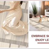 Ultra Soft Area Rug, Non Slip, Stain Resistant, Washable Area Rugs for Living Room, Bedroom, Contemporary Sandstone Abstract Geometry(Beige)