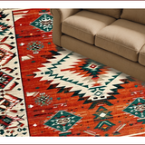 Ultra Soft Area Rug, Non Slip, Stain Resistant, Washable Area Rugs for Living Room, Bedroom, Tribal Distressed Ethnic Aesthetic(Red)