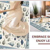 Ultra Soft Area Rug, Non Slip, Stain Resistant, Washable Area Rugs for Living Room, Bedroom, Ocean Inspired Hallway Stain-Resistant Area Rug(Blue)
