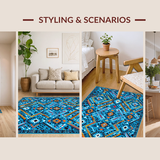 Bright Retro Lattice Composition(Blue)