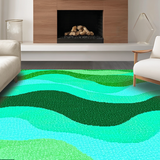 Ultra Soft Area Rug, Non Slip, Stain Resistant, Washable Area Rugs for Living Room, Bedroom, Chic Abstract Color Fusion(Green)