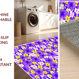 Ultra Soft Area Rug, Non Slip, Stain Resistant, Washable Area Rugs for Living Room, Bedroom, Elegant Textured Petal Arrangement(Purple)