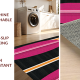 Ultra Soft Area Rug, Non Slip, Stain Resistant, Washable Area Rugs for Living Room, Bedroom, Stylish Minimalist Diamond Arrangement(Pink)