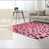 Ultra Soft Area Rug, Non Slip, Stain Resistant, Washable Area Rugs for Living Room, Bedroom, Chic Pink Animal Motif(Pink)