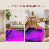 Ultra Soft Area Rug, Non Slip, Stain Resistant, Washable Area Rugs for Living Room, Bedroom, Striking 3D Gaming Visuals(Purple)