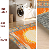 Ultra Soft Area Rug, Non Slip, Stain Resistant, Washable Area Rugs for Living Room, Bedroom, Vibrant Colorful Geometric Delight(Orange)