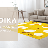 Ultra Soft Area Rug, Non Slip, Stain Resistant, Washable Area Rugs for Living Room, Bedroom, Whimsical Fried Egg Design(Yellow)