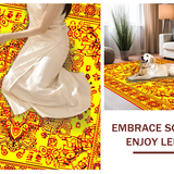 Ultra Soft Area Rug, Non Slip, Stain Resistant, Washable Area Rugs for Living Room, Bedroom, Soft Pom Pom Fringe Accents(Yellow)