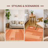 Ultra Soft Area Rug, Non Slip, Stain Resistant, Washable Area Rugs for Living Room, Bedroom, Elegant Minimalist Earthy Palette(Orange)