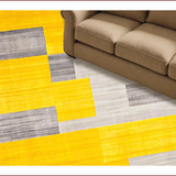 Ultra Soft Area Rug, Non Slip, Stain Resistant, Washable Area Rugs for Living Room, Bedroom, Chic Lattice Pattern in Yellow(Yellow)