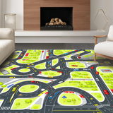 Ultra Soft Area Rug, Non Slip, Stain Resistant, Washable Area Rugs for Living Room, Bedroom, Charming Traffic Storytelling Carpet(Gray)
