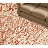 Ultra Soft Area Rug, Non Slip, Stain Resistant, Washable Area Rugs for Living Room, Bedroom, Contemporary Shaggy Geometric Motif(Red)