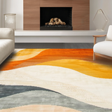 Ultra Soft Area Rug, Non Slip, Stain Resistant, Washable Area Rugs for Living Room, Bedroom, Striking Layered Color Fusion Style(Orange)
