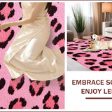 Ultra Soft Area Rug, Non Slip, Stain Resistant, Washable Area Rugs for Living Room, Bedroom, Vibrant Faux Cowhide Area Rug for Bedrooms(Pink)