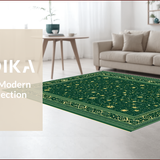 Ultra Soft Area Rug, Non Slip, Stain Resistant, Washable Area Rugs for Living Room, Bedroom, Zodiac Design Dorm Room Thin Washable Area Rug(Green)