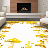 Ultra Soft Area Rug, Non Slip, Stain Resistant, Washable Area Rugs for Living Room, Bedroom, Trendy Cozy Woodland Pattern(Gold)