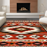 Ultra Soft Area Rug, Non Slip, Stain Resistant, Washable Area Rugs for Living Room, Bedroom, Bold Earthy Abstract Visuals(Red)