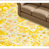 Ultra Soft Area Rug, Non Slip, Stain Resistant, Washable Area Rugs for Living Room, Bedroom, Lively Yellow Abstract Aesthetic(Yellow)