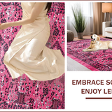 Ultra Soft Area Rug, Non Slip, Stain Resistant, Washable Area Rugs for Living Room, Bedroom, Feminine Soft Animal Motif(Pink)