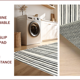Ultra Soft Area Rug, Non Slip, Stain Resistant, Washable Area Rugs for Living Room, Bedroom, Elegant Black and Cream Geometry(Beige)