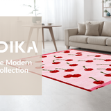 Ultra Soft Area Rug, Non Slip, Stain Resistant, Washable Area Rugs for Living Room, Bedroom, Adorable Cartoon Fruit Design(Pink)