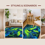 Ultra Soft Area Rug, Non Slip, Stain Resistant, Washable Area Rugs for Living Room, Bedroom, Abyssal Kraken Swirl Area Rug(Blue)