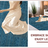 Ultra Soft Area Rug, Non Slip, Stain Resistant, Washable Area Rugs for Living Room, Bedroom, Elegant Abstract Lattice Design(Blue)