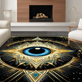 Vibrant Blue Tiled Motif(Black)