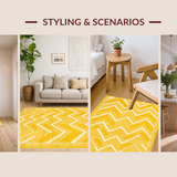 Ultra Soft Area Rug, Non Slip, Stain Resistant, Washable Area Rugs for Living Room, Bedroom, Bold Yellow Contemporary Flair(Yellow)