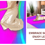 Ultra Soft Area Rug, Non Slip, Stain Resistant, Washable Area Rugs for Living Room, Bedroom, Bright Artistic Layered Design(Pink)
