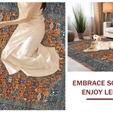Ultra Soft Area Rug, Non Slip, Stain Resistant, Washable Area Rugs for Living Room, Bedroom, Timeless Blue and Brown Harmony(Brown)