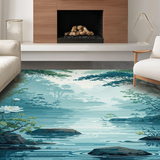 Charming Blue and Green Abstract Scene(Blue)