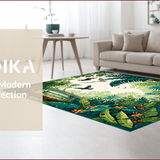 Ultra Soft Area Rug, Non Slip, Stain Resistant, Washable Area Rugs for Living Room, Bedroom, Earthy Neutral Jungle Aesthetic(Green)