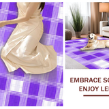 Ultra Soft Area Rug, Non Slip, Stain Resistant, Washable Area Rugs for Living Room, Bedroom, Dynamic Abstract Checkerboard Theme(Purple)