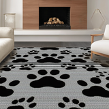 Ultra Soft Area Rug, Non Slip, Stain Resistant, Washable Area Rugs for Living Room, Bedroom, Contemporary Earth Tones Pet Motif(Gray)
