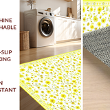 Ultra Soft Area Rug, Non Slip, Stain Resistant, Washable Area Rugs for Living Room, Bedroom, Whimsical Daisy Arrangement for Cozy Vibes(Yellow)