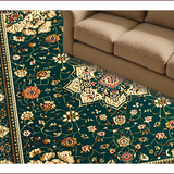 Ultra Soft Area Rug, Non Slip, Stain Resistant, Washable Area Rugs for Living Room, Bedroom, Rustic Soft Velvet Tiled Design(Green)