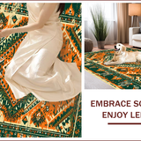 Ultra Soft Area Rug, Non Slip, Stain Resistant, Washable Area Rugs for Living Room, Bedroom, Boho Serenity Oasis Rug Escape(Orange)