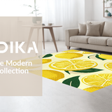 Ultra Soft Area Rug, Non Slip, Stain Resistant, Washable Area Rugs for Living Room, Bedroom, Seasonal Lemon Motif with Cozy Vibes(Yellow)
