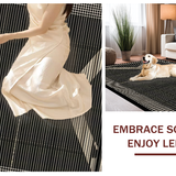 Ultra Soft Area Rug, Non Slip, Stain Resistant, Washable Area Rugs for Living Room, Bedroom, Rustic Neutral Toned Tassel Accent(Black)