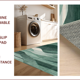 Ultra Soft Area Rug, Non Slip, Stain Resistant, Washable Area Rugs for Living Room, Bedroom, Elegant Sage Green Geometric Motif(Green)