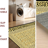 Ultra Soft Area Rug, Non Slip, Stain Resistant, Washable Area Rugs for Living Room, Bedroom, Elegant Earthy Leopard Motif(Beige)